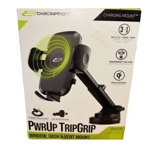 Bracketron PwrUp TripGrip Qi Wireless Charging Mount Dash Windshield Vent